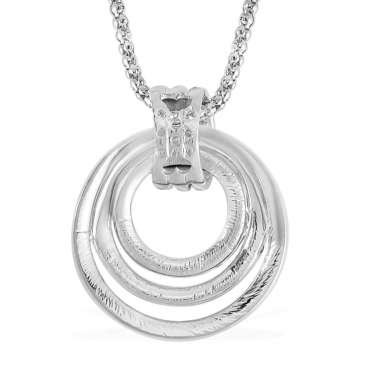 White Austrian Crystal Circle Necklace (Size - 28) 7666414 4