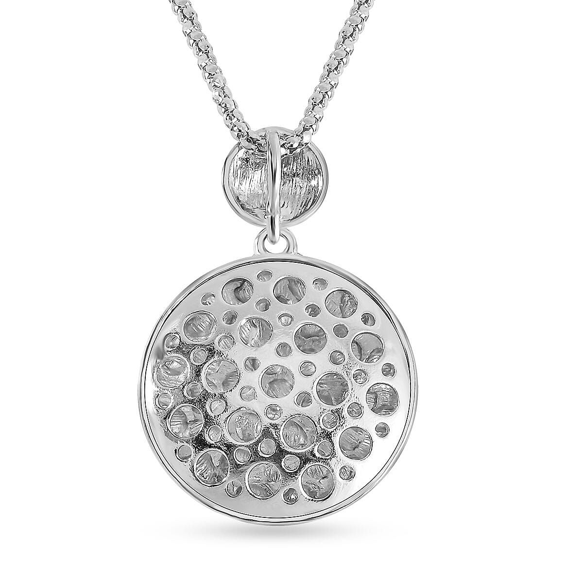 White Austrian Crystal Necklace (Size - 28-2 inch Ext.) in Silver Tone 7666415 4