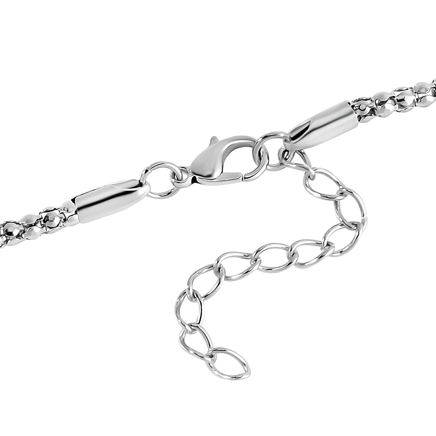 White Austrian Crystal Necklace (Size - 28-2 inch Ext.) in Silver Tone 7666415 5
