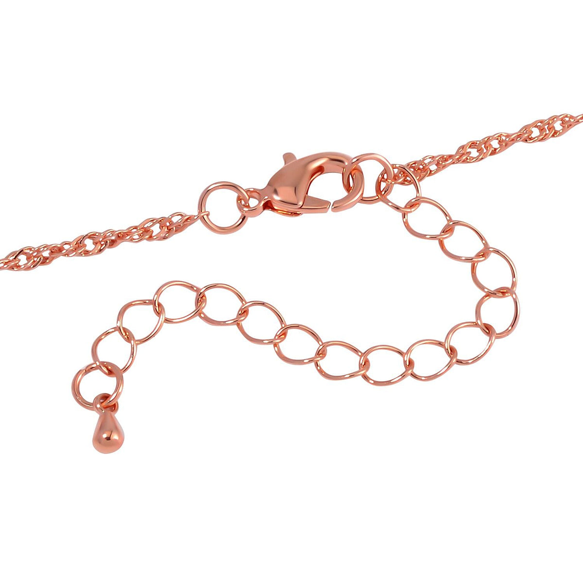 White Austrian Crystal Tassel Necklace (Size - 28-3 Inch Ext.) in Rose Gold Tone 7664513 4