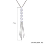 White Austrian Crystal Tassel Necklace (Size - 30-3)
