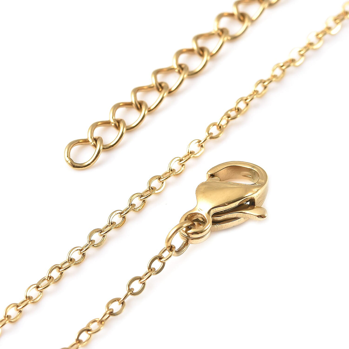 White Austrian Crystal Duck Necklace (Size - 15.50) in Stainless Steel 3879904 5