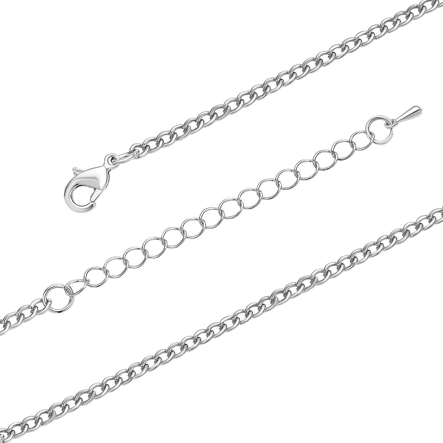 White Austrian Crystal Star Pendant with Chain (Size 29-2.5 Inch Ext.) in Silver Tone 4119607 5