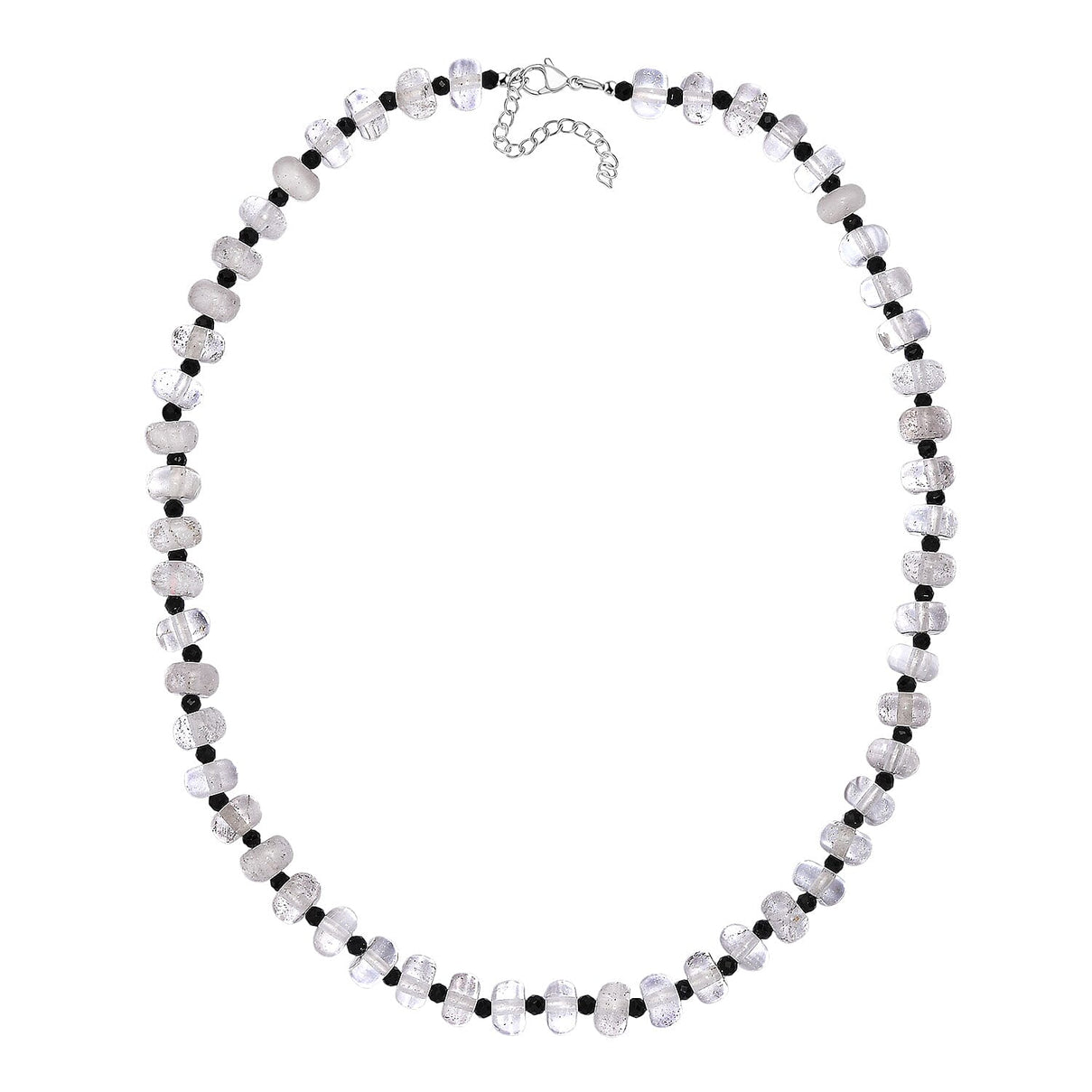 White Crystal Quartz &amp; Black Spinel Necklace (Size - 20-2 Ext.) with Lobster Clasp 315.00 Ct. 8181176 4