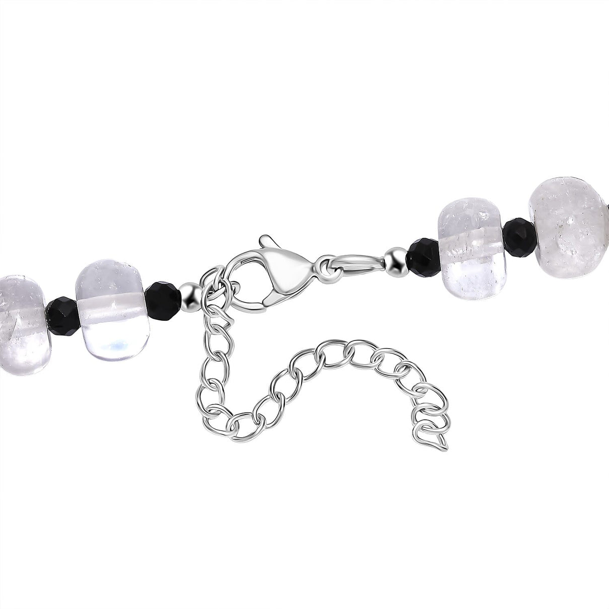 White Crystal Quartz &amp; Black Spinel Necklace (Size - 20-2 Ext.) with Lobster Clasp 315.00 Ct. 8181176 5
