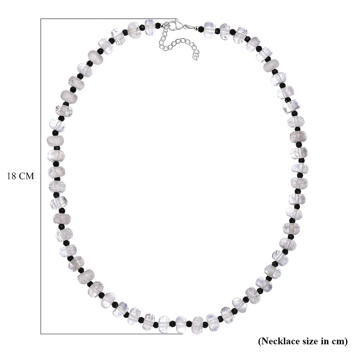 White Crystal Quartz &amp; Black Spinel Necklace (Size - 20-2 Ext.) with Lobster Clasp 315.00 Ct. 8181176 6