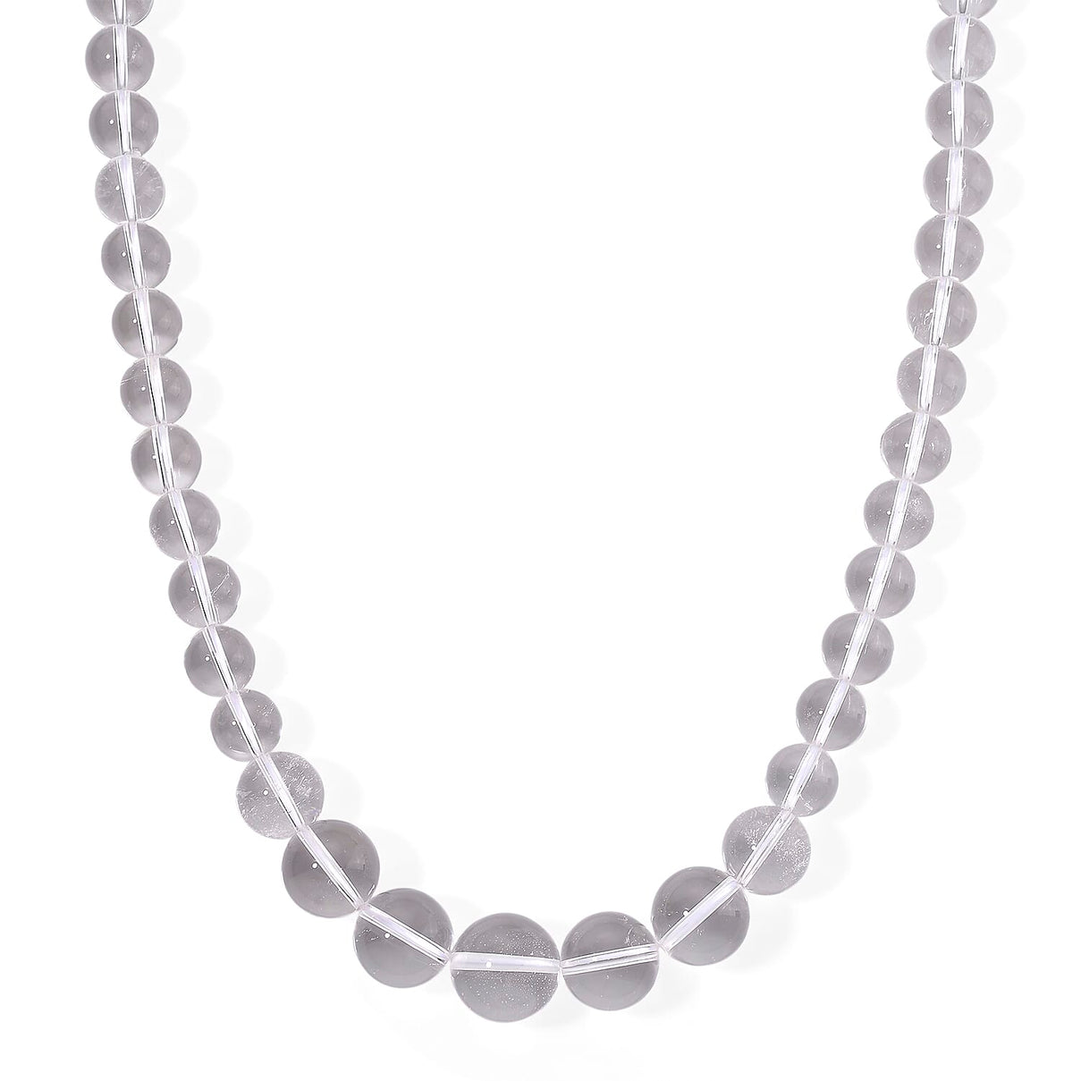White Crystal Quartz Necklace (Size - 18-2 Ext) in Rhodium Overlay Sterling Silver 490.00 Ct. 8185651 0