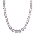 White Crystal Quartz Necklace (Size - 18-2 Ext) in Rhodium Overlay Sterling Silver 490.00 Ct.