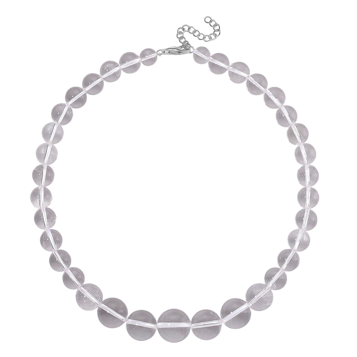 White Crystal Quartz Necklace (Size - 18-2 Ext) in Rhodium Overlay Sterling Silver 490.00 Ct. 8185651 3