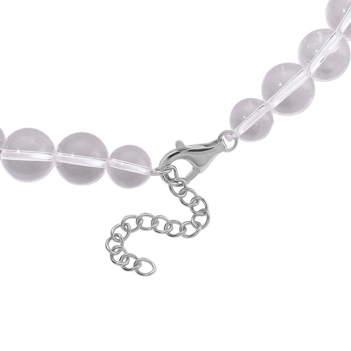 White Crystal Quartz Necklace (Size - 18-2 Ext) in Rhodium Overlay Sterling Silver 490.00 Ct. 8185651 5