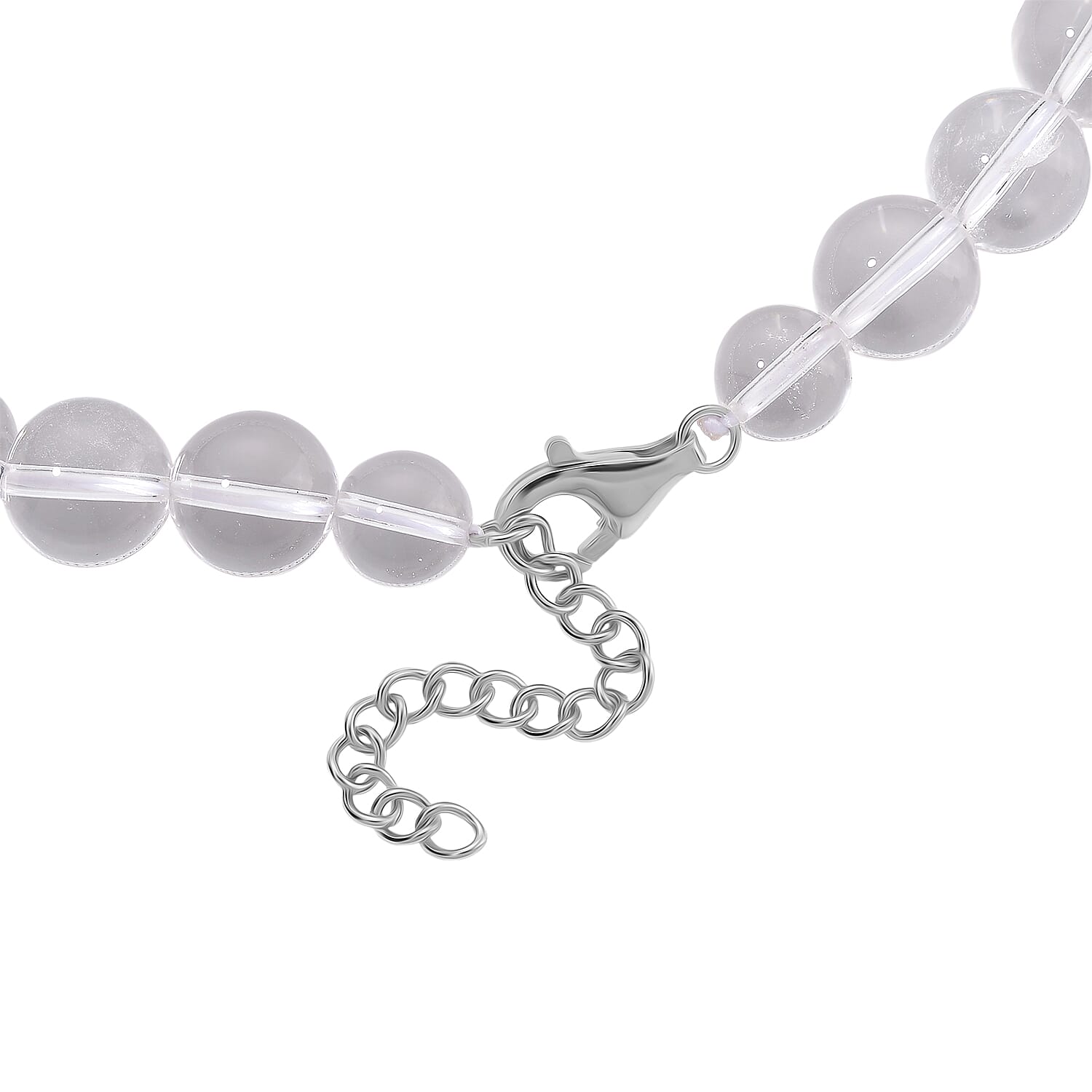 White Crystal Quartz Necklace (Size - 18-2 Ext) in Rhodium Overlay Sterling Silver 490.00 Ct. 8185651 5