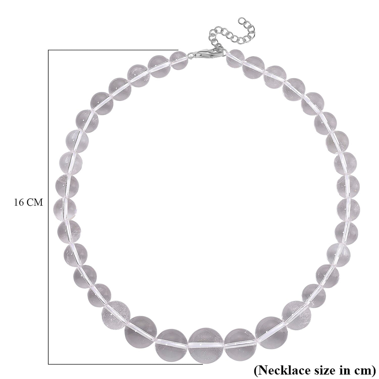 White Crystal Quartz Necklace (Size - 18-2 Ext) in Rhodium Overlay Sterling Silver 490.00 Ct. 8185651 6
