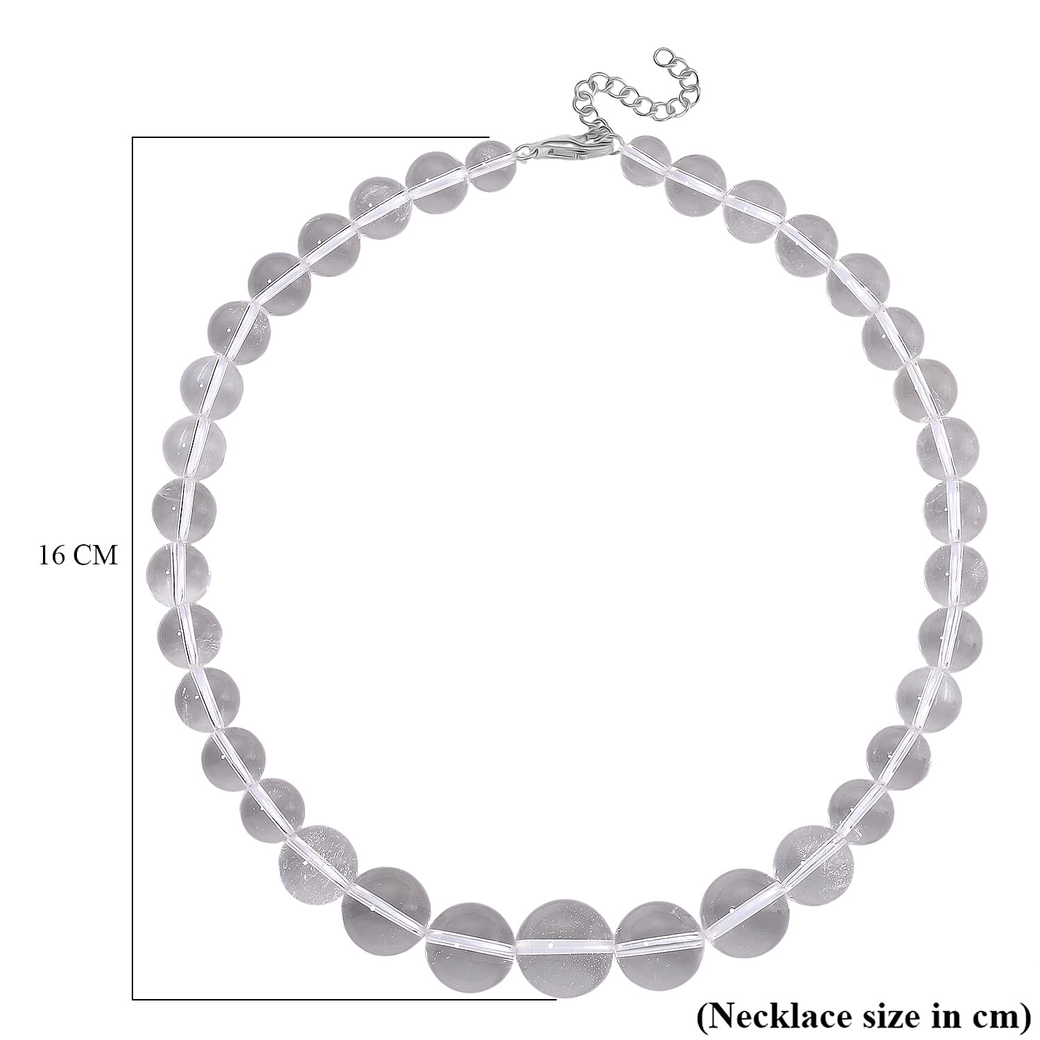 White Crystal Quartz Necklace (Size - 18-2 Ext) in Rhodium Overlay Sterling Silver 490.00 Ct. 8185651 6