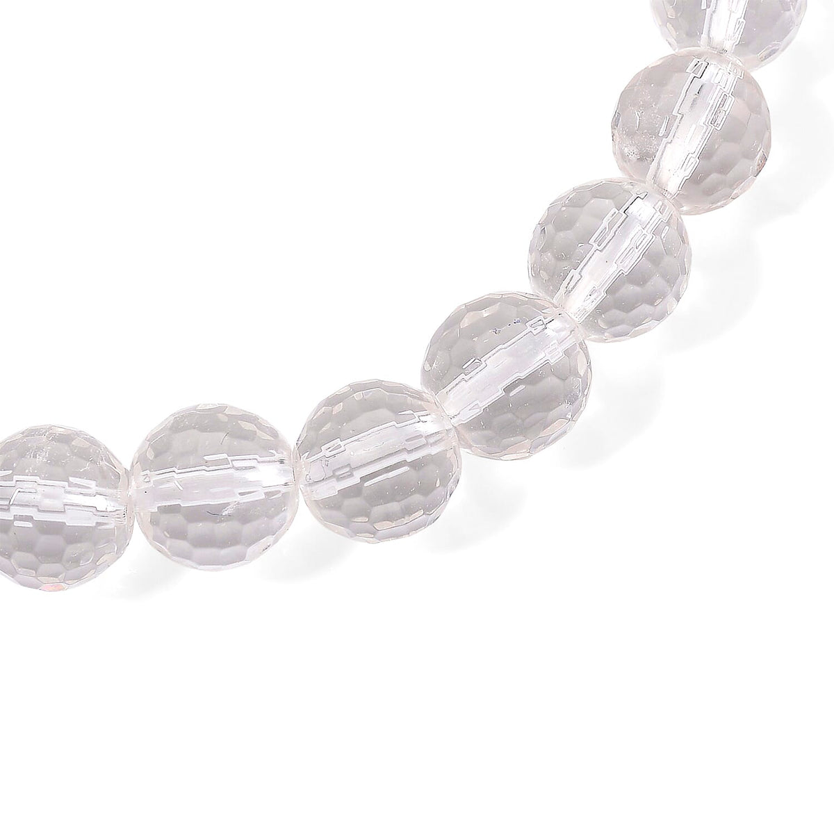 White Crystal Quartz Stone Bracelet (Size - 7.5 Stretchable) 100.00 Ct. 8185716 3