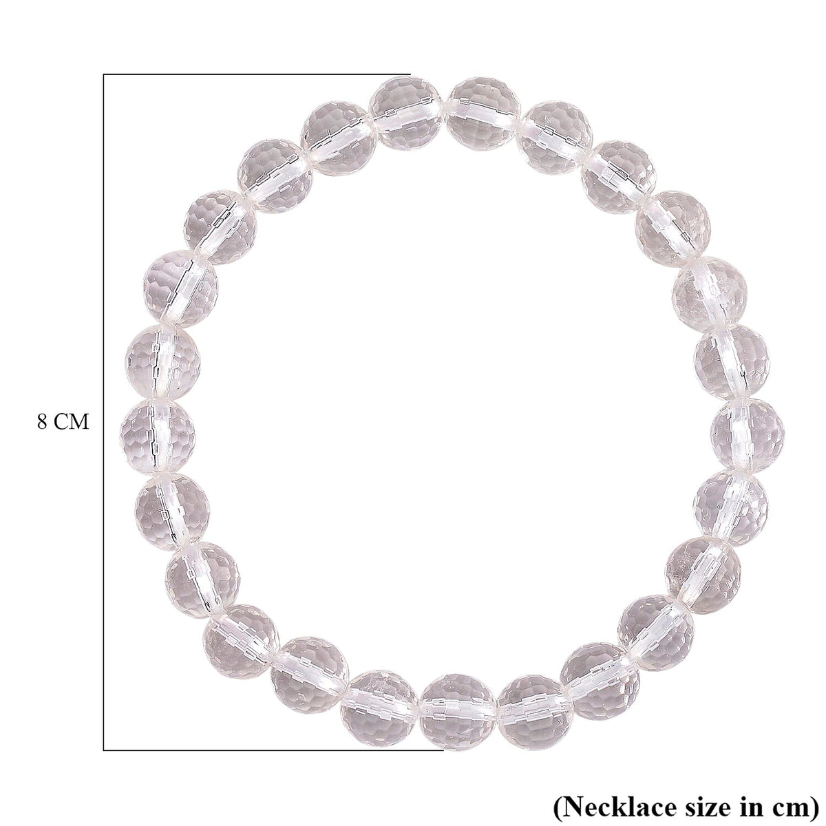 White Crystal Quartz Stone Bracelet (Size - 7.5 Stretchable) 100.00 Ct. 8185716 4
