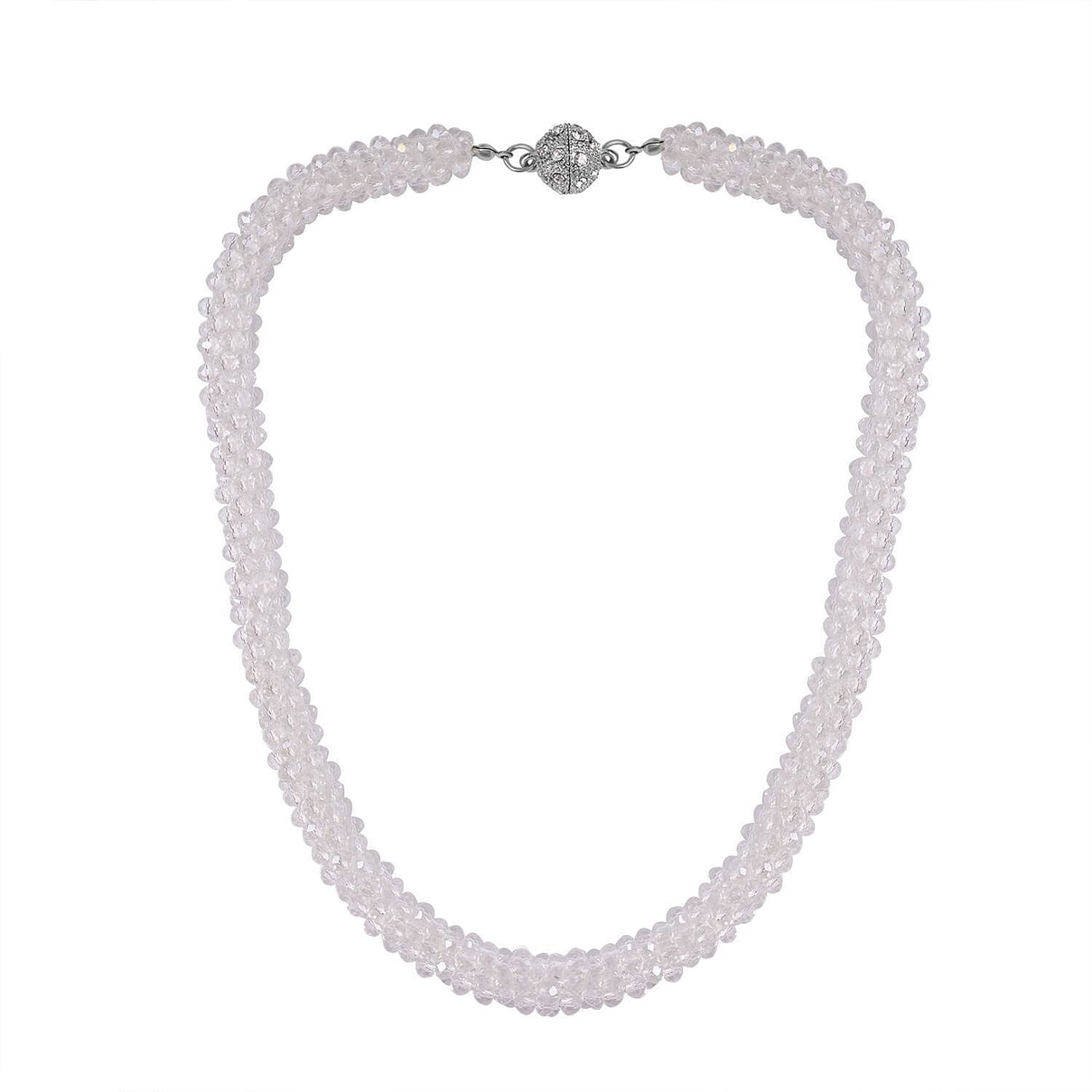 NY Close Out Deal-  Mystic White Crystal Necklace With Magnetic Clasp (Size - 20) 7651868 7