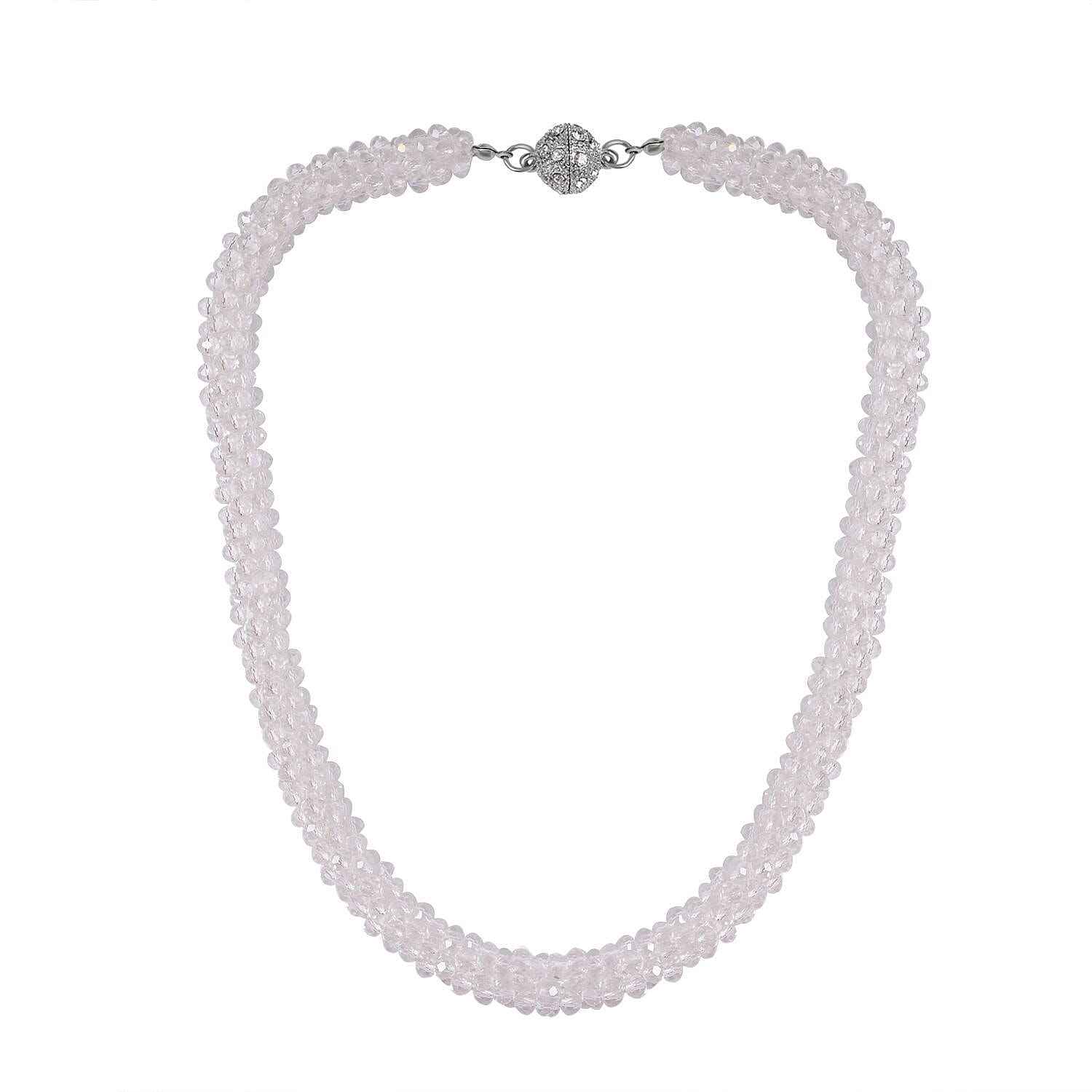 NY Close Out Deal-  Mystic White Crystal Necklace With Magnetic Clasp (Size - 20) 7651868 7
