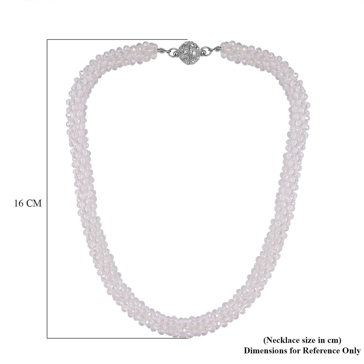 NY Close Out Deal-  Mystic White Crystal Necklace With Magnetic Clasp (Size - 20) 7651868 8
