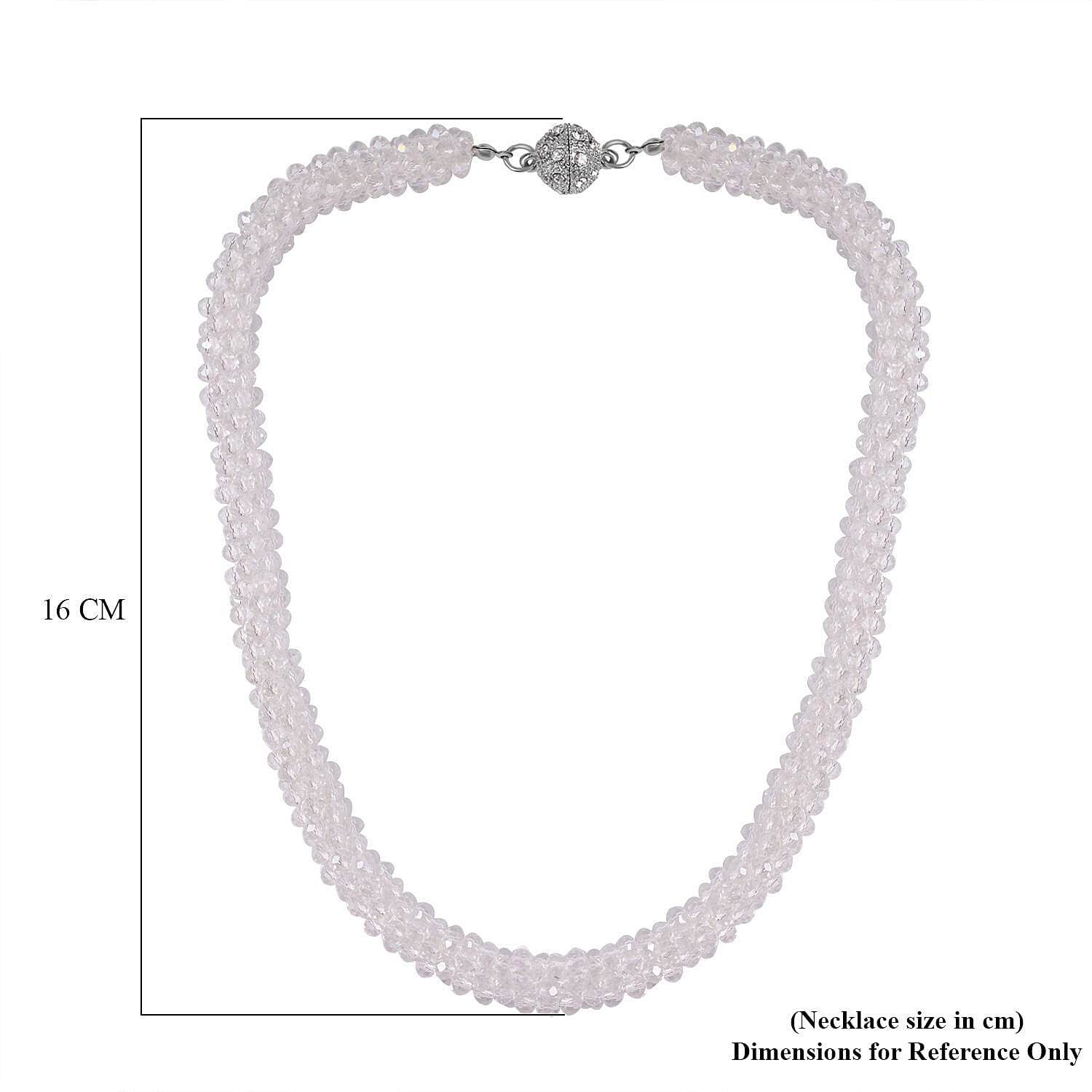 NY Close Out Deal-  Mystic White Crystal Necklace With Magnetic Clasp (Size - 20) 7651868 8
