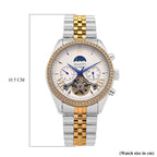 MAJESTY Triumph Multifunctional Automatic Movement Crystal Studded 3ATM Day and night element Two Tone Strap Watch - gold