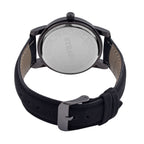 STRADA Japanese Movement Crystal Studded Gold Dragon Black Dial Watch with Black Leatherette Strap