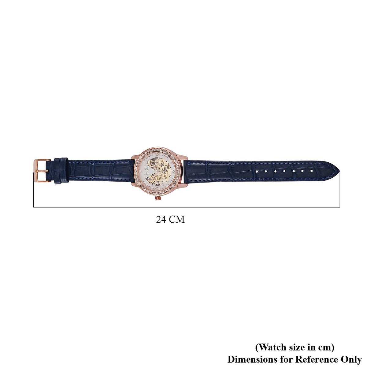 Designer Inspired - GENOA TIME V2-Automatic Movement with White Crystal and Leather Strap 7839037 8