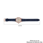 Designer Inspired - GENOA TIME V2-Automatic Movement with  Crystal & Leather strap- Blue