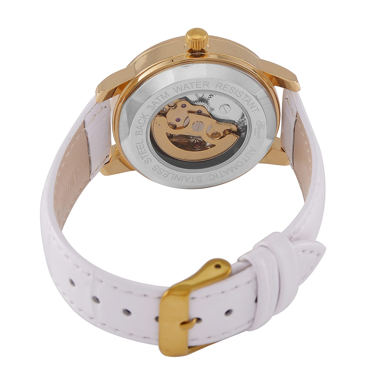 Designer Inspired - GENOA TIME V2-Automatic Movement with White Crystal and Leather Strap 7839051 6