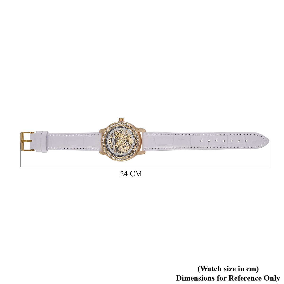 Designer Inspired - GENOA TIME V2-Automatic Movement with White Crystal and Leather Strap 7839051 7