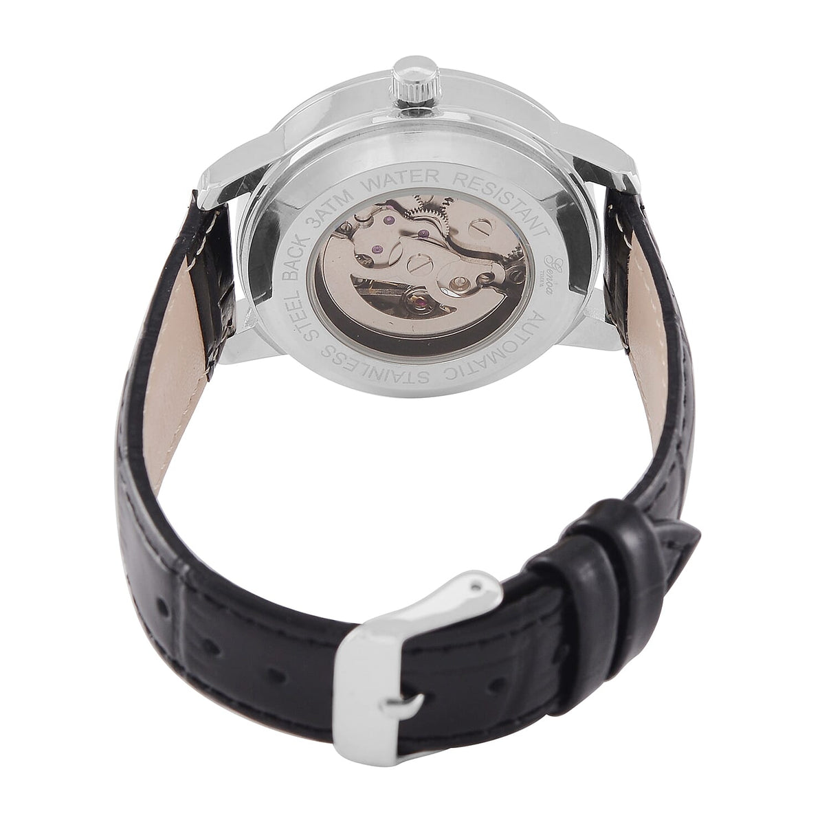 Designer Inspired - GENOA TIME V2-Automatic Movement with White Crystal and Leather Strap 7839053 7