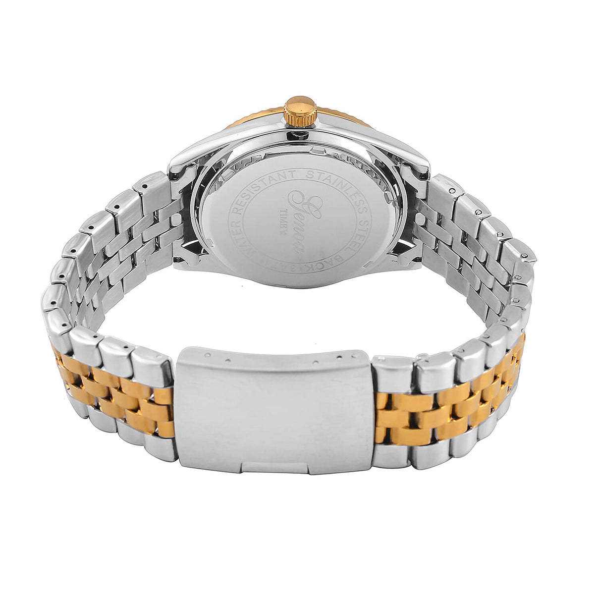 Designer Inspired - Limited Edition- GENOA TIME V2 Japan Movt. Blue Sunshine Literal Crystal Studded Dial 3 ATM WR Watch with Stainless Steel Chain Strap in Dual Tone 7746088 6