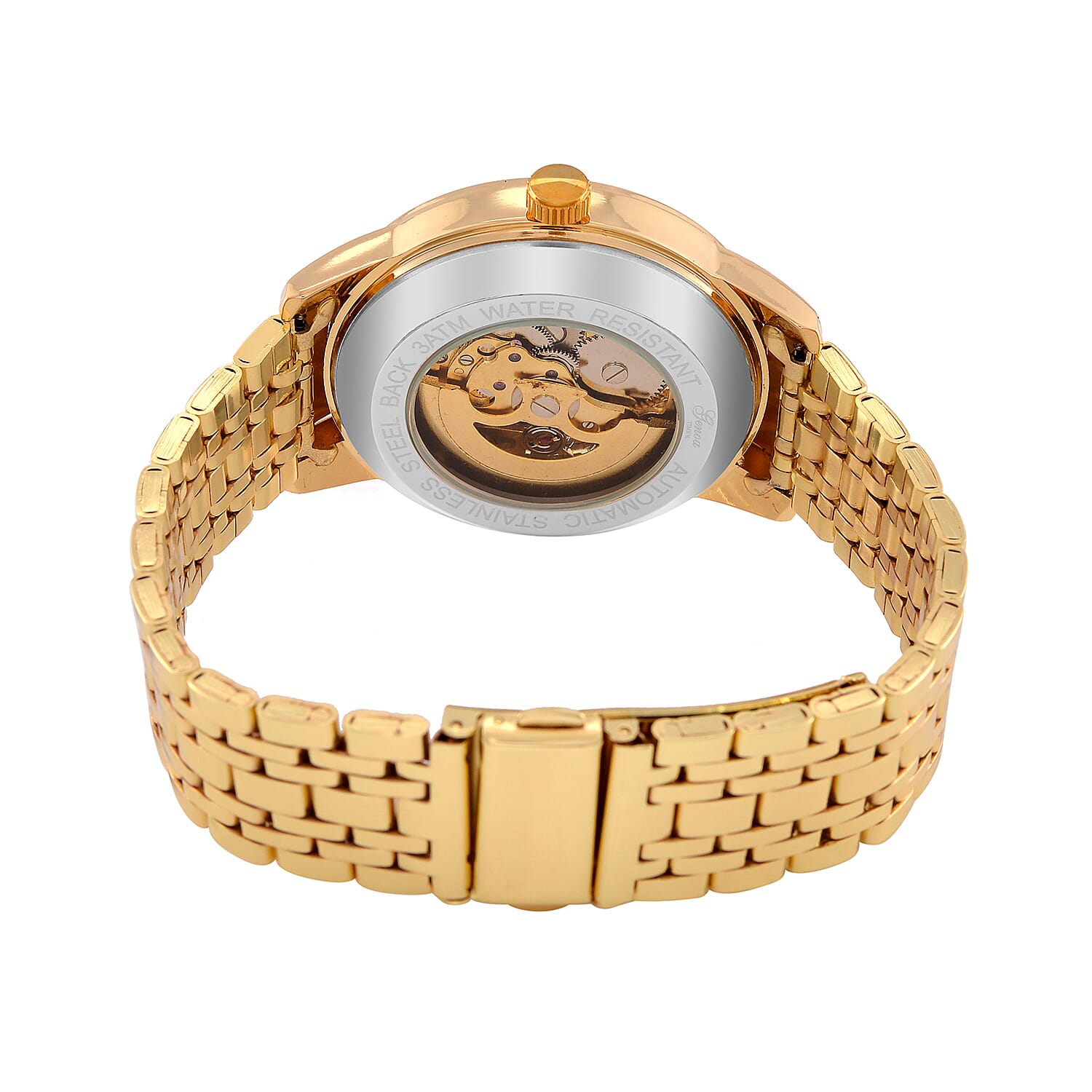 Limited Edition - Genoa Time Automatic Movt, Skeleton Dial Crystal Studded Watch with 3ATM Water Resistancy Presented in a Gift Box - Gold 7819240 6