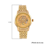Limited Edition - Genoa Time Automatic Movt, Skeleton Dial Crystal Studded Watch with 3ATM Water Resistancy Presented in a Gift Box - Gold