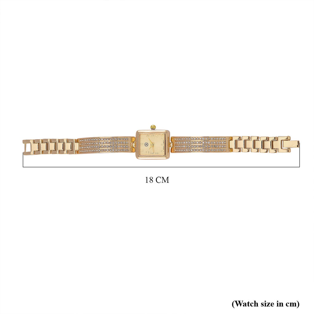 STRADA, PC21S Japanese Movement Stainless Steel Watch with Studded Crystal 2.000  Ct.