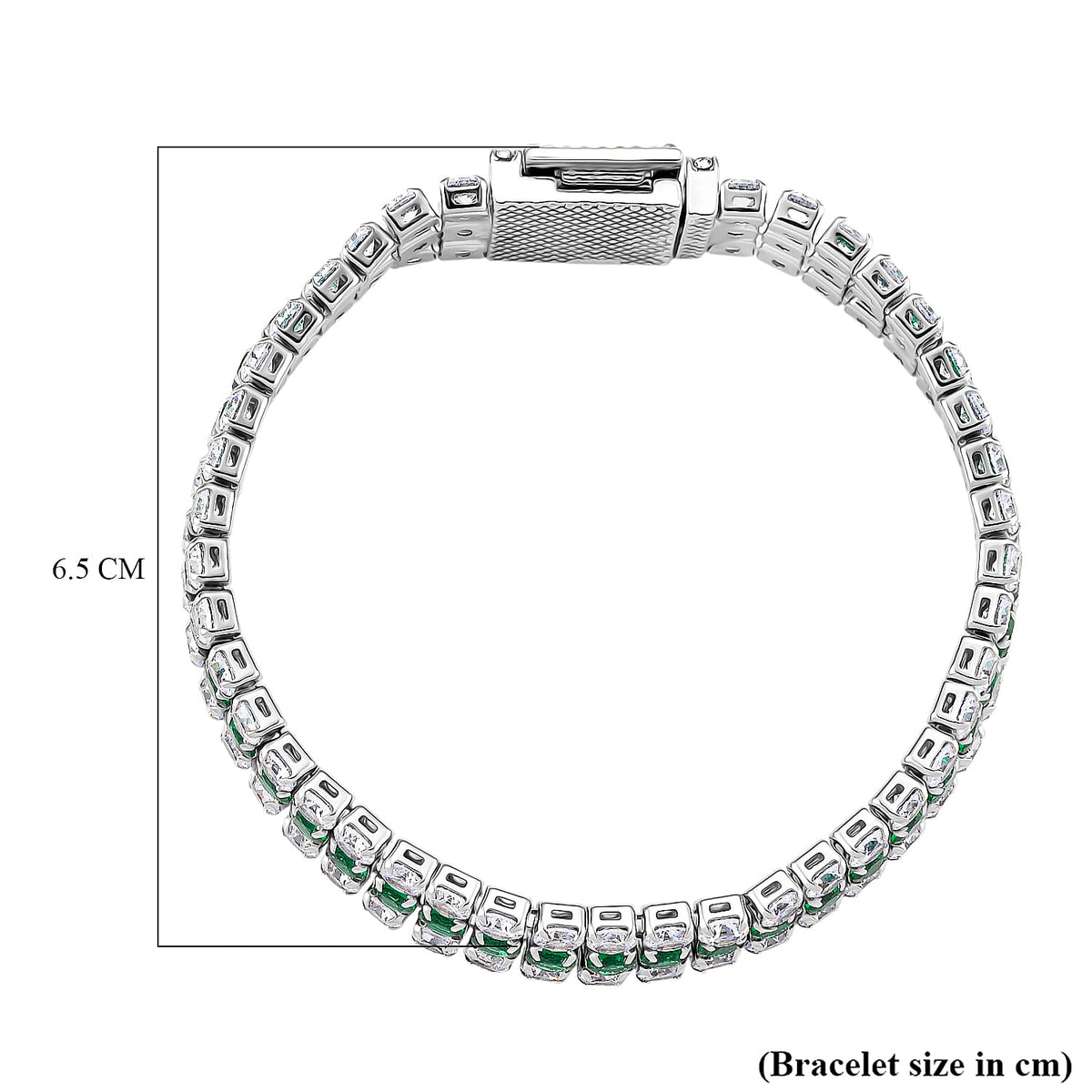 Close Out Deal- White Cubic Zirconia &amp; Austrian Green Crystal Bracelet (Size - 7.5) V32698293 5