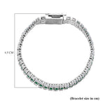Close Out Deal- White Cubic Zirconia & Austrian Green Crystal Bracelet (Size - 7.5)