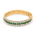 Close Out Deal- White Cubic Zirconia & Austrian Green Crystal Bracelet (Size - 7.5)