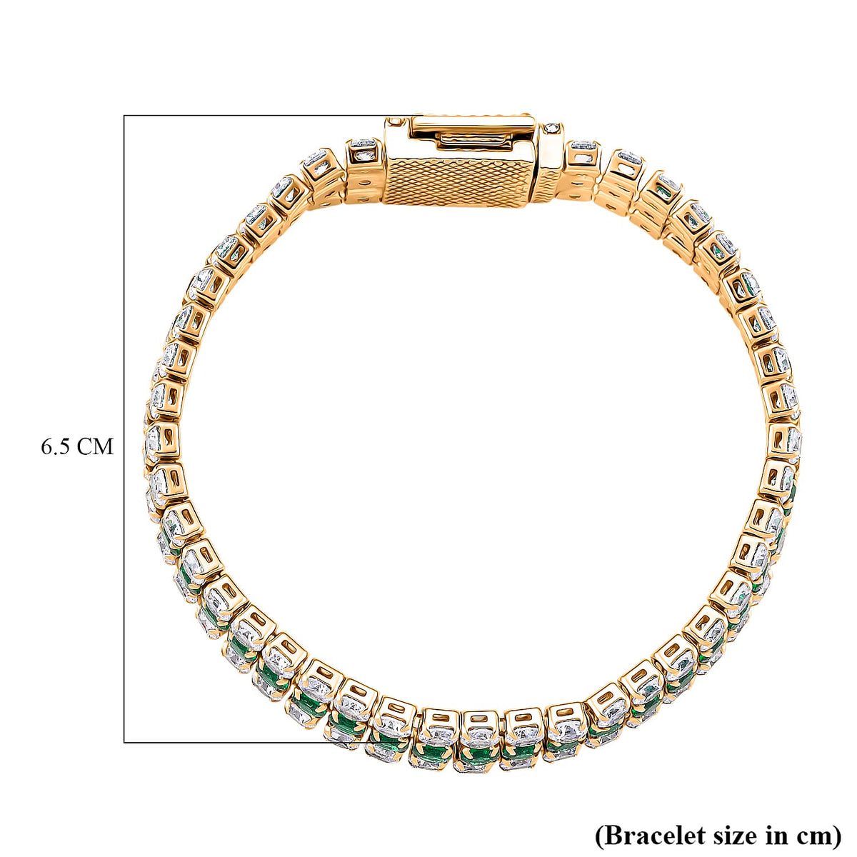 Close Out Deal- White Cubic Zirconia &amp; Austrian Green Crystal Bracelet (Size - 7.5) 8192344 5