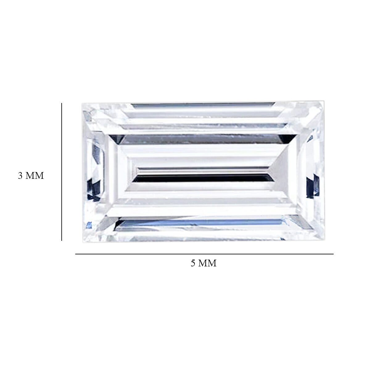 Set of 3 White Cubic Zirconia Loose Gemstones in Baguette Shape 1.23 Ct. (5x3 mm) 8071344 4