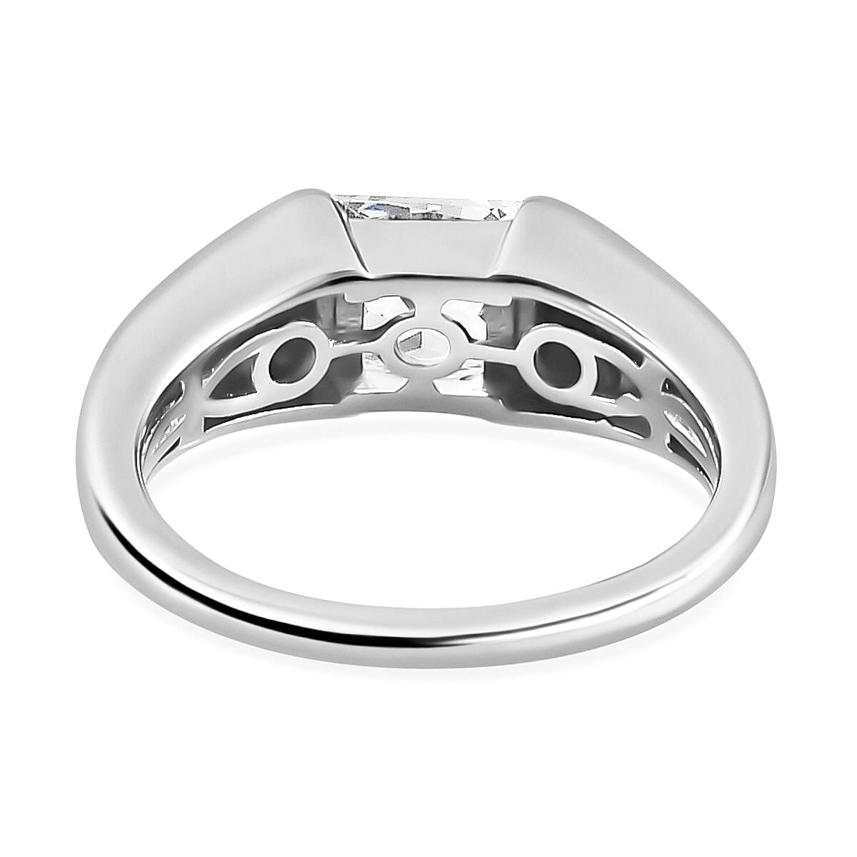 Cubic Zirconia Solitaire Ring in Platinum Overlay Sterling Silver 7711427 5