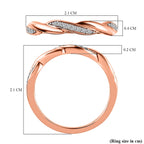 White Cubic Zirconia  Band Ring in Vermeil RG Sterling Silver 0.28 pc  0.112  Ct.