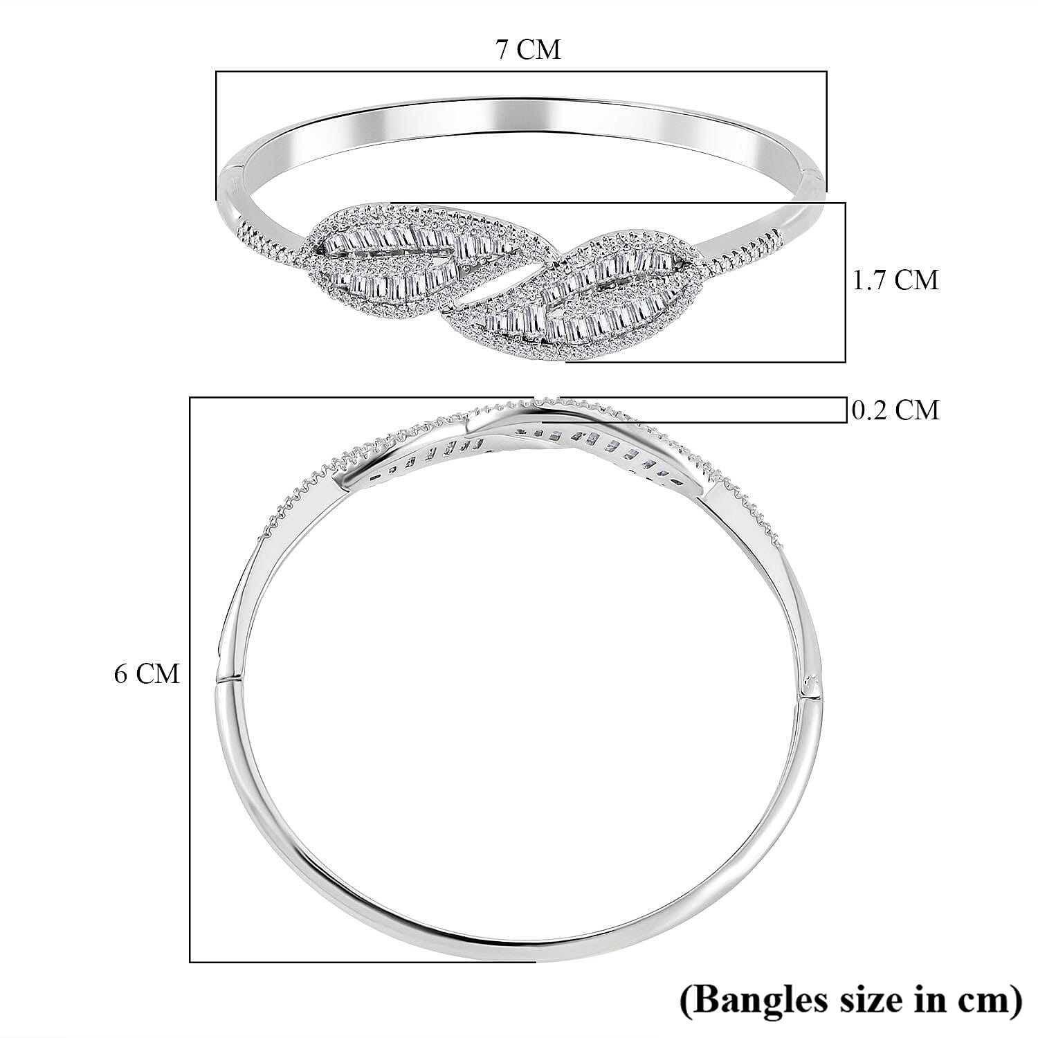 Cubic Zirconia Leaf  Bangle 7733317 13