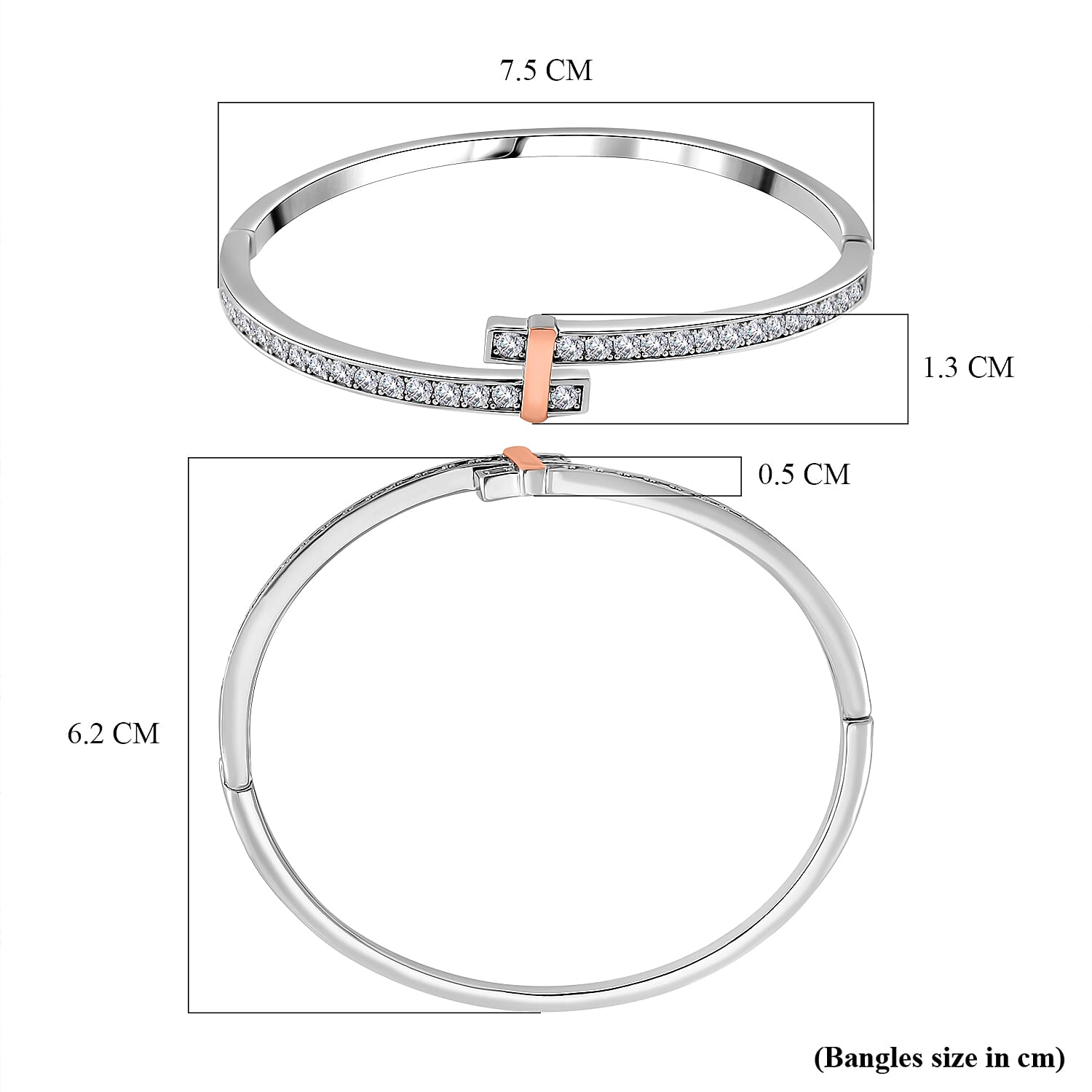 Close Out Deal- White Cubic Zirconia  Bangle (Size 7.5) 7842079 13