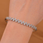 Designer Inspired White Cubic Zirconia Bubble Bangle (Size 7.5)