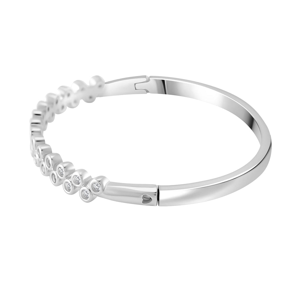 Designer Inspired White Cubic Zirconia Bubble Bangle (Size 7.5)