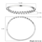 Designer Inspired White Cubic Zirconia Bubble Bangle (Size 7.5)