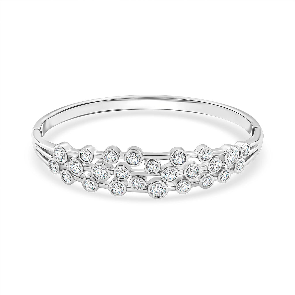 Bubble Collection - White Cubic Zirconia Bangle (Size - 7.5) 5.00 Ct.