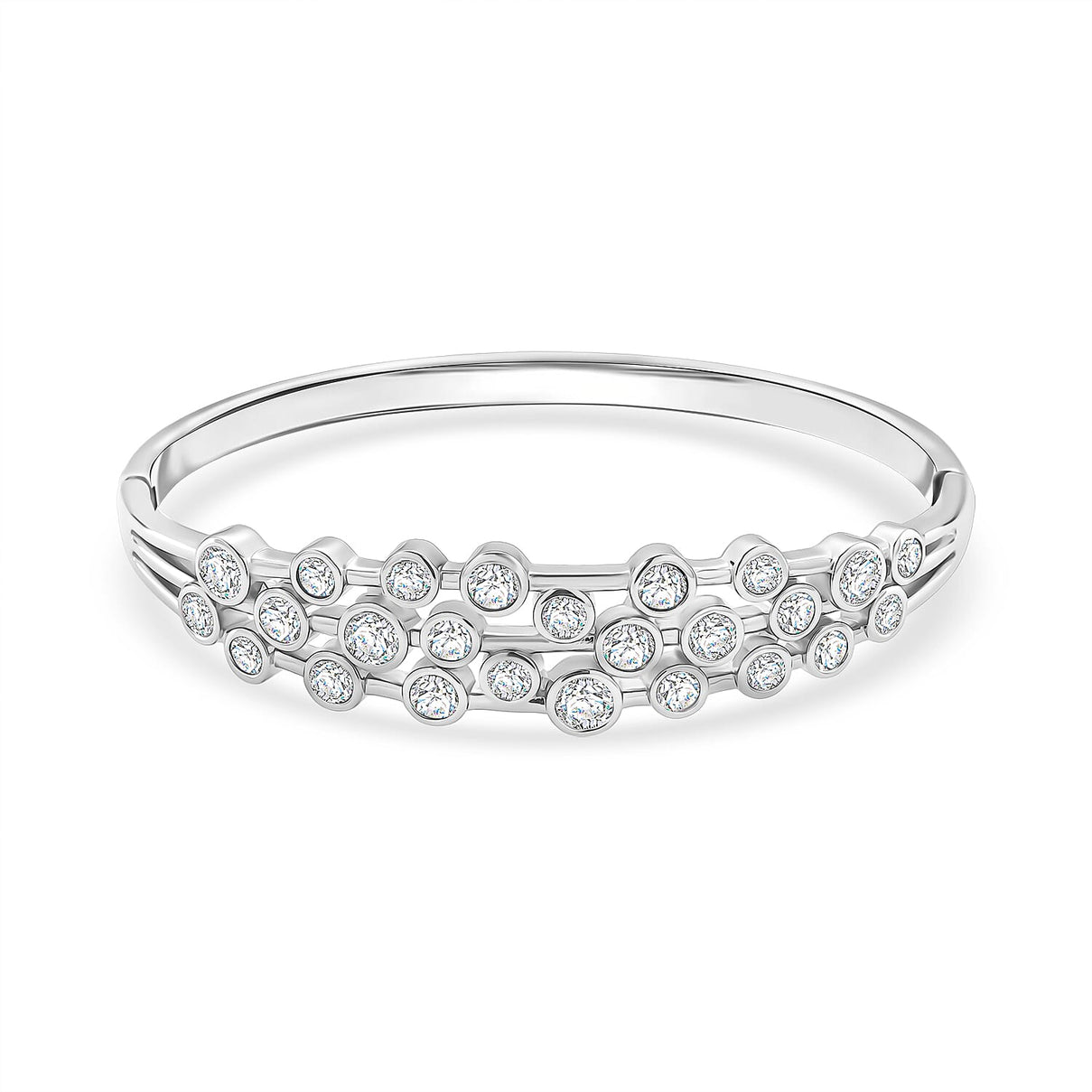 Bubble Collection - White Cubic Zirconia Bangle (Size - 7.5) 5.00 Ct. 8180465 0