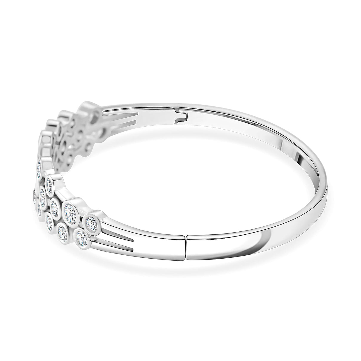Bubble Collection - White Cubic Zirconia Bangle (Size - 7.5) 5.00 Ct. 8180465 3