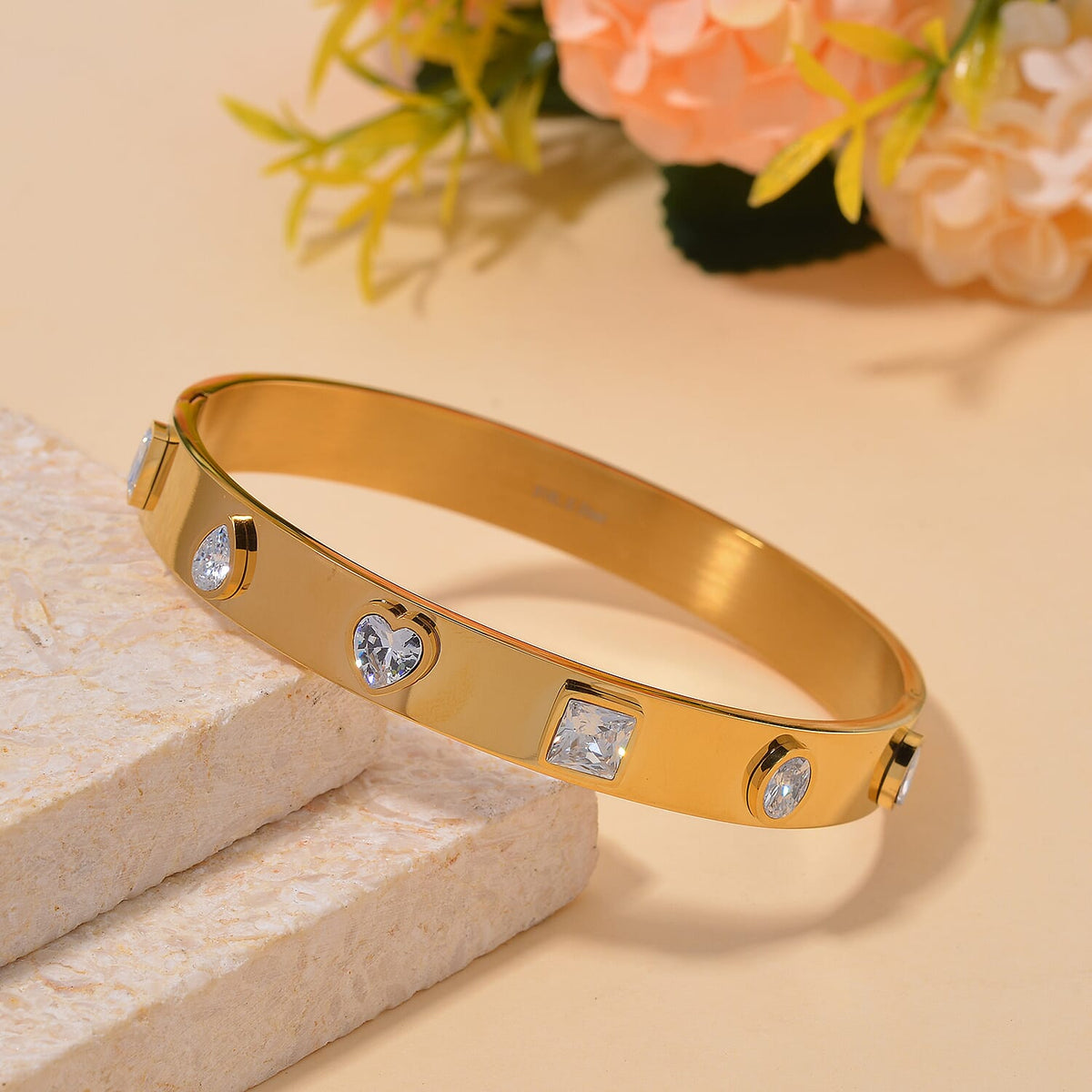 Cubic Zirconia Bangle (Size 7.5) - Yellow 7855492 1